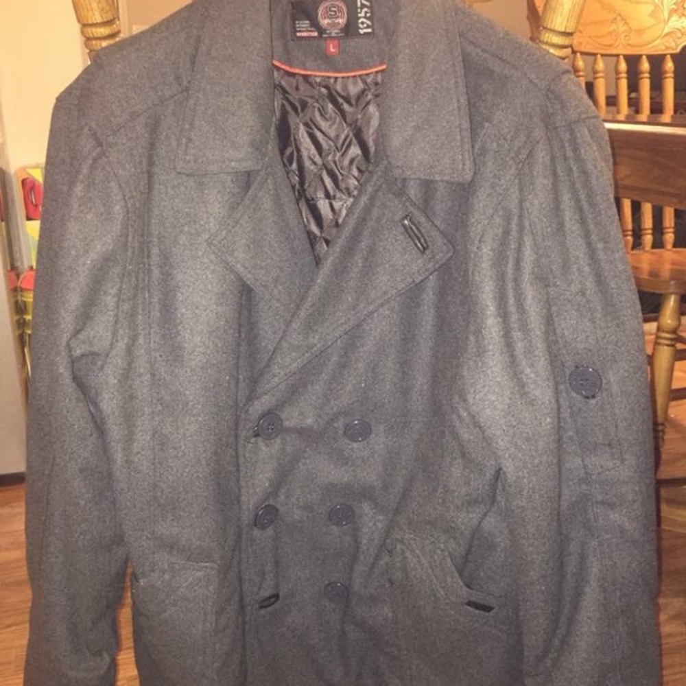 Grey pea coat